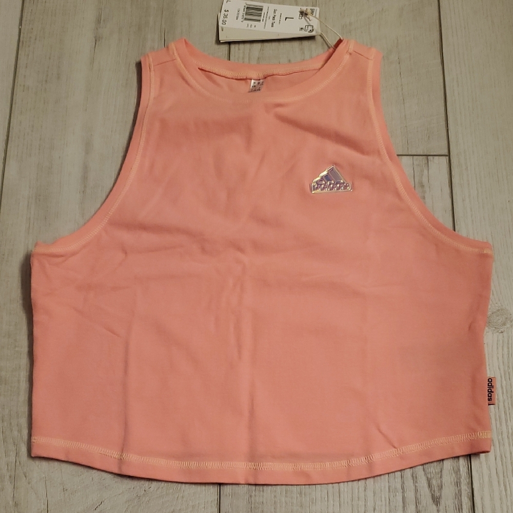 Adidas Peach Sleeveless Crop Top